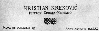K. Krekovi, sljubljeni hrvatski i peruanski grb