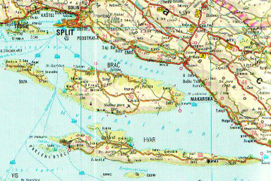 Island Of Brac Croatia Map Island Of Brac Croatia Map