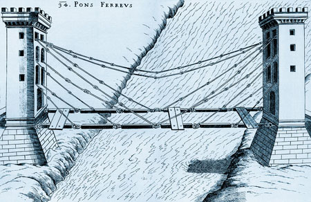 Suspension bridge by Faust Vrancic, 1595