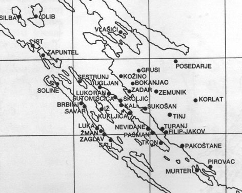 auto karta otoka raba Glagoljica u Zadru auto karta otoka raba