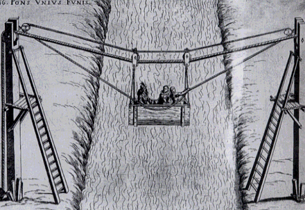 Ropeway by Faust Vrancic, 1595